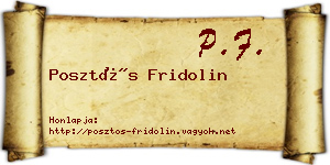 Posztós Fridolin névjegykártya